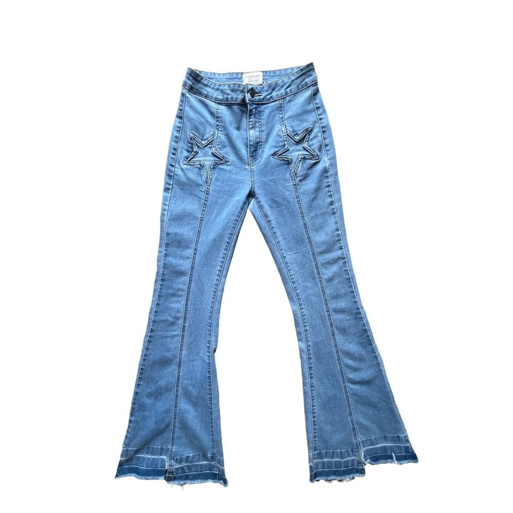 Litz by Uniq Flared Jeans Women's size 25 Star Denim Raw Hem